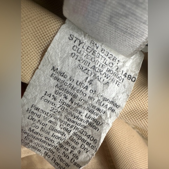 NWT Vtg Carol Wior Size 14 Slimsuit Piece USA Swimsuit Underwire Versatile Strap - Picture 7 of 7